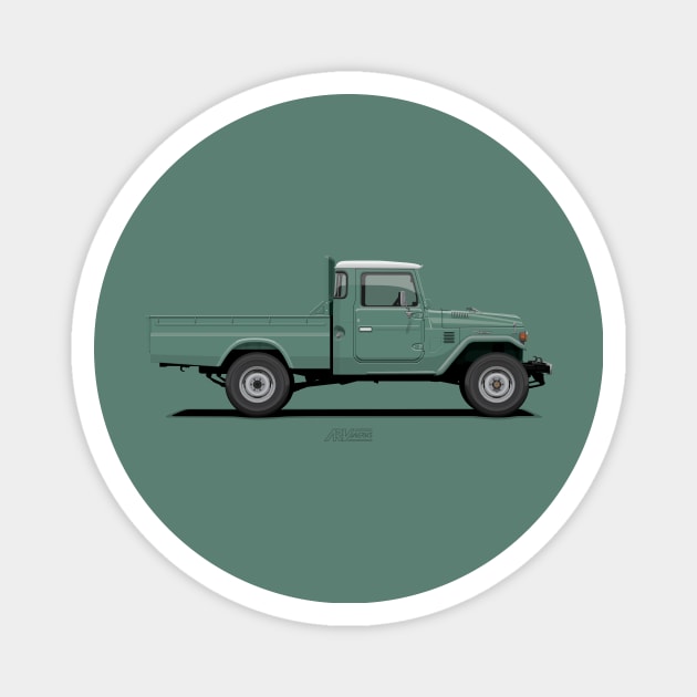 Land Cruiser FJ45 Pick Up Green Magnet by ARVwerks